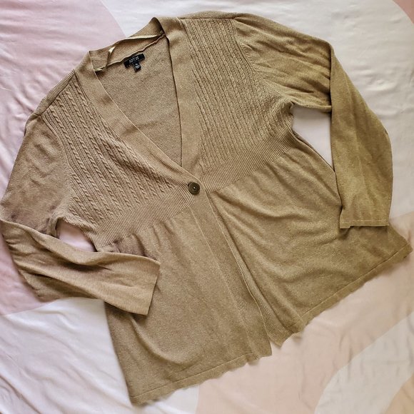 Apt. 9 Sweaters - Apt 9 Tan Open Sweater with Single Button XL